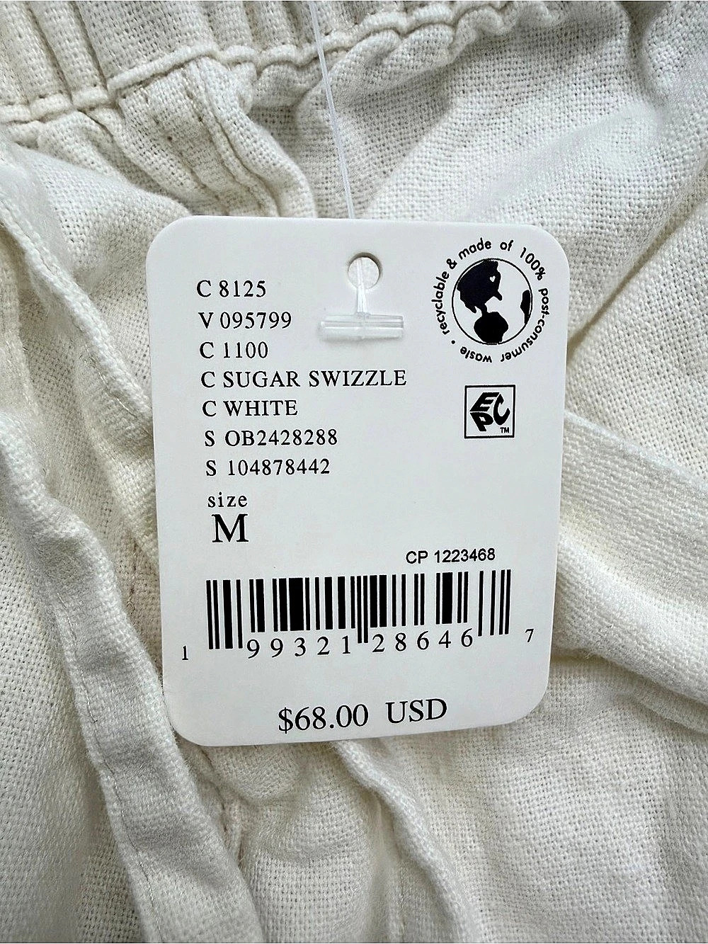Free People Sugar Swizzle Cargo Shorts in White Size Medium NWT - Picture 5 of 5